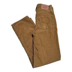Levi's 94 Baggy Tan/Khaki Cotton Straight Corduroy Pants Women 24 (26.75x29 7/8)
